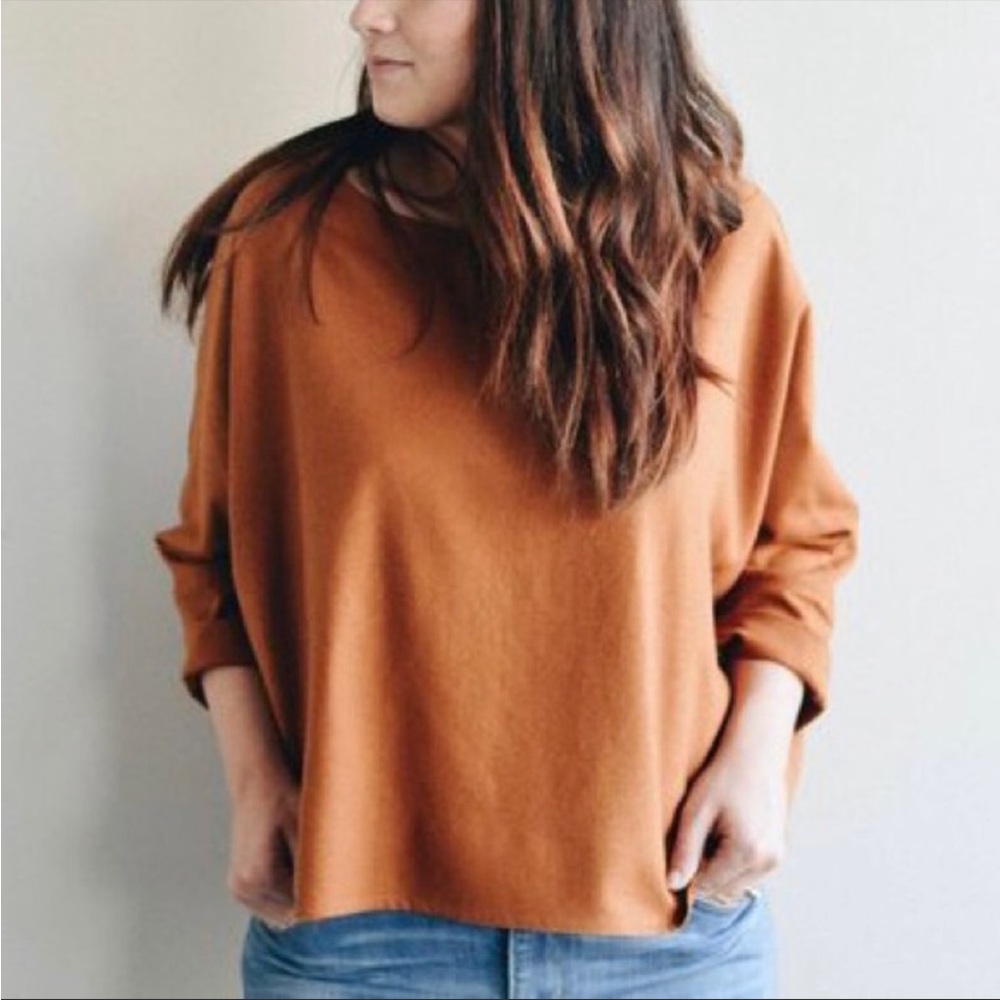 Jamie + The Jones Raw Silk Top in Pumpkin